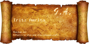 Iritz Amrita névjegykártya